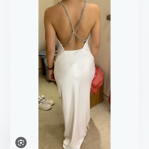 Jason Wu Swarovski Crystal Strap Silk Gown White Size 6 - Picture 1 of 12